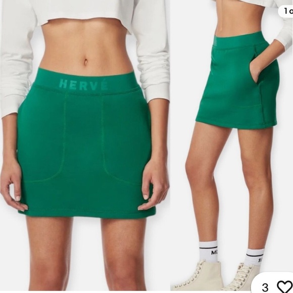 Herve Leger Knit Logo Mini Skirt - Picture 1 of 5